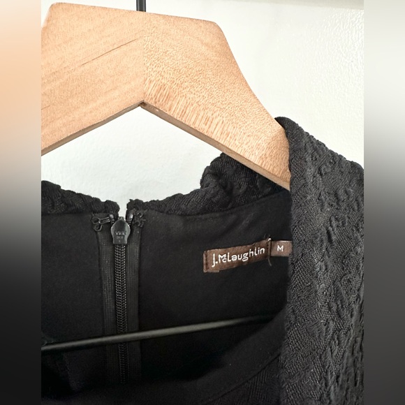 J. McLaughlin Funnel Neck Textured Dress Black Size Medium - Picture 4 of 5